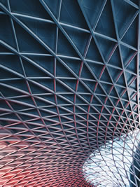 Modern architecture with sacred geometry (Kings Cross station, London)