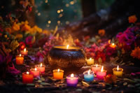 Burning candles ritual